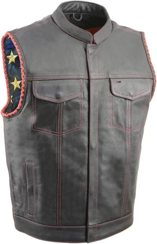Miniatura 10 de Milwaukee Leather Men's Club Style Motorcycle Vest -Premium Leather, Dual Closure, CCW Pockets, Patch-Ready Back