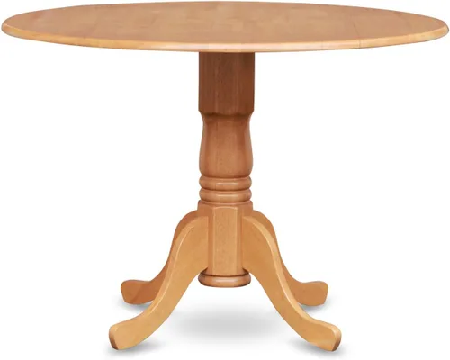 Miniatura 19 de East West Furniture DLEN3-BLK-69 - Juego de muebles de comedor de 3 piezas que contiene una mesa de comedor redonda con gotas y 2 sillas tapizadas