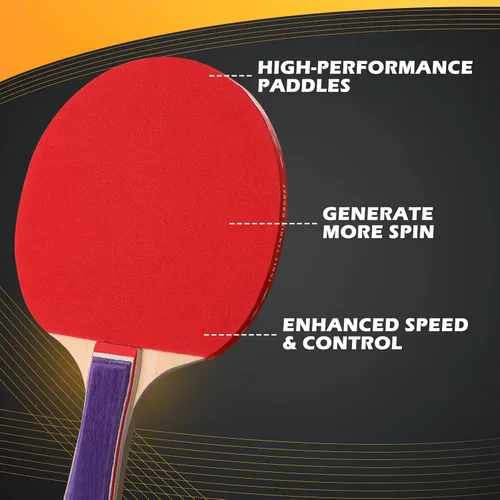 Miniatura 3 de Outus Pack de tenis de mesa portátil Combo 8 paletas y 12 pelotas con bolsa de transporte para deportes en interiores y exteriores