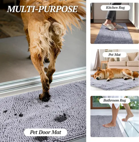 Miniatura 6 de VIVAGLORY Alfombra para Puerta de Perro Absorpmax para Patas Barrosas, Alfombra para Puerta de Perro con Patas Barrosas, Interior, Piso, Entrada