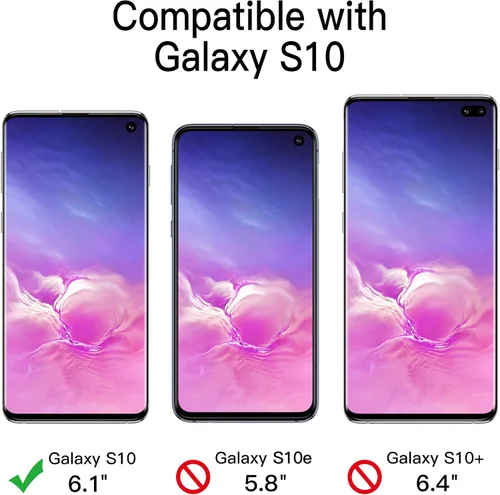 Miniatura 2 de JETech Funda resistente a prueba de golpes para Samsung Galaxy S10, funda protectora resistente de doble capa con absorción de golpes (negro)