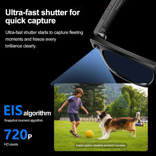 Miniatura 3 de Gafas inteligentes AI con cámara,Foto y video HD,Gafas de sol Bluetooth Altavoces incorporados,Música inalámbrica y llamada