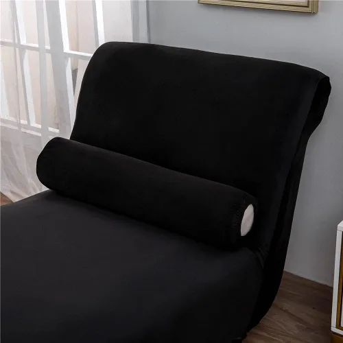 Miniatura 5 de Funda de terciopelo para tumbona de lujo, para sala de estar, muebles de interior, ultra suave, lavable a máquina, color negro