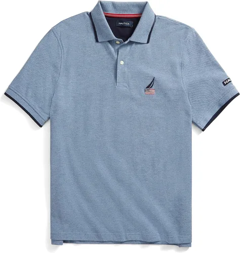 Nautica Polo de manga corta con logotipo de la bandera estadounidense para hombre