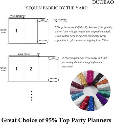 Miniatura 5 de DUOBAO Tela de lentejuelas de The Yard Tela brillante Tela azul para coser Material de secuencia Tela de Sirenita Tela de lentejuelas Tela