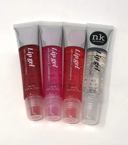Miniatura 2 de Paquete de 4 Gel Labial Nicka K (TRANSPARENTE, FRESA, CEREZA, CHICLE)