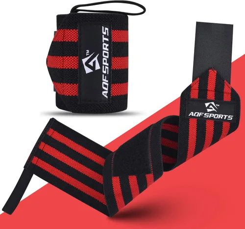 Miniatura 6 de AQF - Muñequeras para levantamiento de pesas - Aprobado por USPA e IPL, soporte de muñeca de 18 pulgadas para gimnasio con bucle para el pulgar
