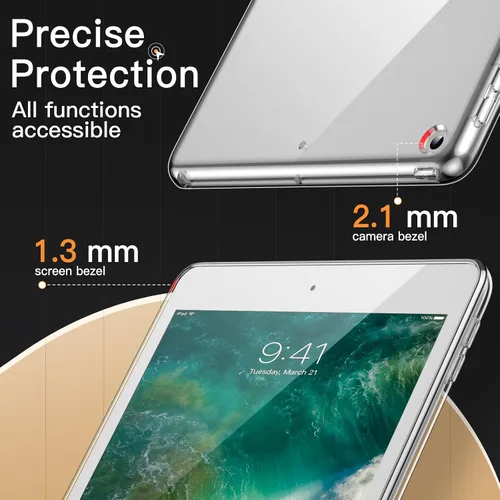 Miniatura 6 de JETech - Funda para iPad de 9.7 pulgadas (6ª/5ª generación, 2018/2017), funda delgada transparente de TPU suave y a prueba de golpes (transparente)