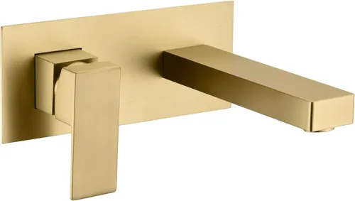 Miniatura 11 de SUMERAIN Grifo de lavabo de baño de montaje en pared negro mate, grifo para lavabo/vasija, válvula de latón de instalación preliminar incluida