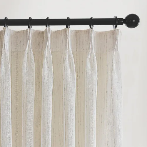 Miniatura 7 de Cortinas traslúcidas grises de 54 pulgadas de largo, juego de 2 paneles de lino plisado atemporal para privacidad, 2 paneles, 25 x 54 pulgadas, gris