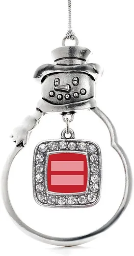 Miniatura 236 de Inspired Silver - Adorno de rodillo de reina - Adorno cuadrado de plata con muñeco de nieve con joyas de circonita cúbica