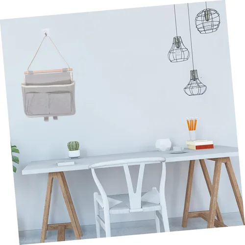 Miniatura 9 de Cabilock Bolsa de almacenamiento colgante Gancho para colgar en la puerta, organizador de dormitorio, bolsa para colgar en la pared gris para oficina