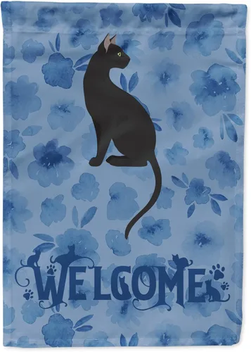 Miniatura 15 de Caroline's Treasures CK5047CHF Ojos Azules - Bandera de bienvenida con diseño de gato para casa de porche, grande, para colgar en la pared