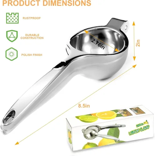 Miniatura 4 de Exprimidor manual de la prensa de cítricos, exprimidor de limón de metal resistente, herramienta de la barra de la cocina de la prensa de la mano