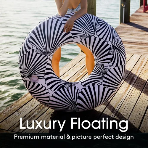 Miniatura 2 de FUNBOY Flotador inflable gigante de tubo de conchas marinas, balsa de lujo para fiestas de verano en la piscina y entretenimiento Seashells