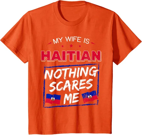 Miniatura 66 de My Wife Is Haitian Republic of Haiti Heritage Roots - Camiseta con bandera, Negro, S
