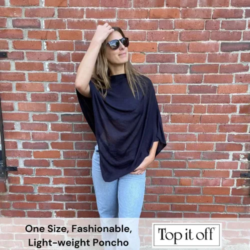 Miniatura 3 de Top It Off Elsa - Poncho de bambú para mujer, de punto fino, de lujo, hecho de bambú 100% natural, pieza de capas para mayor calidez