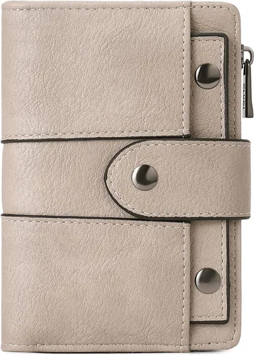 Miniatura 9 de CLUCI Cartera pequeña para mujer, de piel, delgada, plegable, con múltiples tarjeteros, organizador de diseño con ventana de identificación extraíble