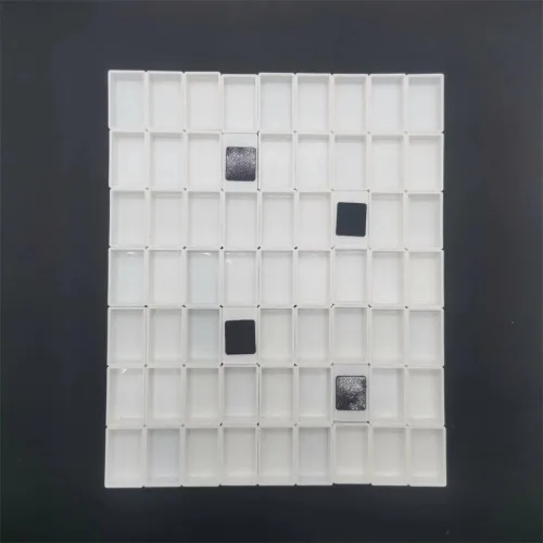 Miniatura 3 de Sartenes de acuarela con rayas magnéticas, 100 bandejas vacías de plástico blanco completo para pintura al óleo de acuarela o caja de lata de viaje