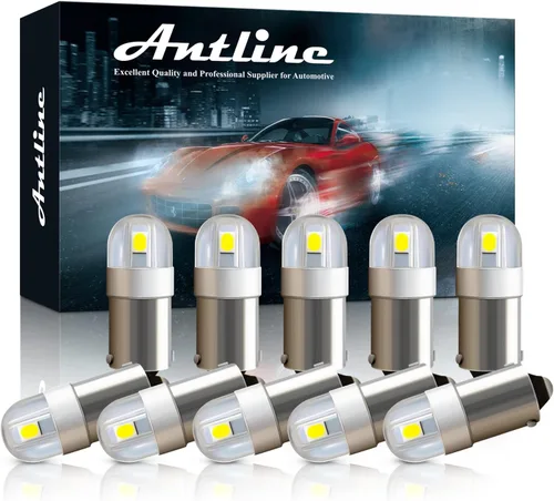 Miniatura 11 de Antline BA9S BA9 1895 1891 53 57 47830 64111 3893 Bombilla LED amarillo ámbar, superbrillante Canbus libre de errores, 12 voltios de repuesto