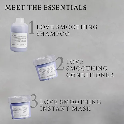 Miniatura 5 de Davines LOVE/Smoothing Shampoo, Gentle Anti-Frizz Cleanser for Frizzy, Coarse or Unruly Hair - Promotes Straightening & Shine - Apple Pulp Formula
