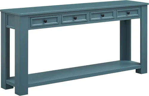 Miniatura 10 de Merax Sofa Table with Storage Drawers and Bottom Shelf, Rustic Console Table with Thickened Legs, Long Entryway Table for Hallway & Living Room