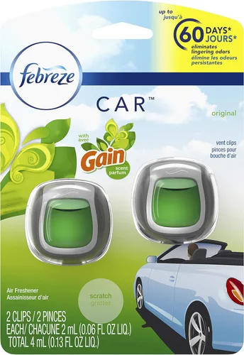 Miniatura 8 de Febreze Ambientador para automóvil, juego de 5 clips de aroma de ganancia más estuche de almacenamiento adicional