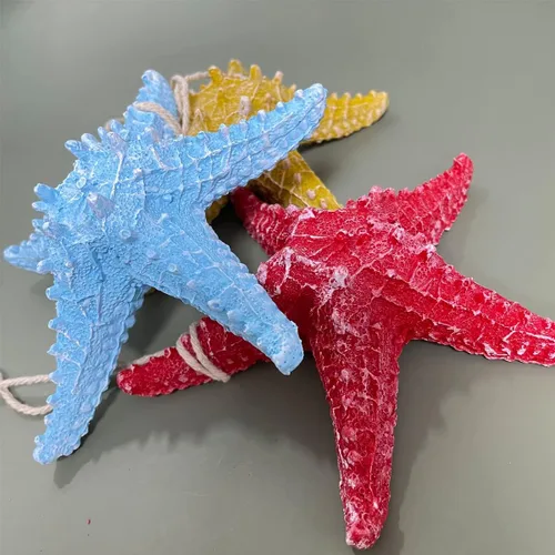 Miniatura 4 de 1 estrella de mar de resina artificial grande azul claro de 4.9 pulgadas colgante de estrella de pez estrella para manualidades, playa, lago, casa