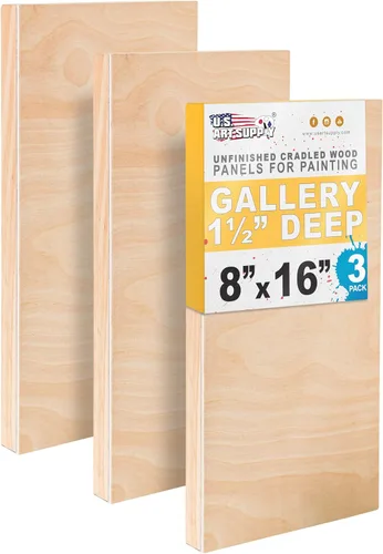Miniatura 8 de U.S. Art Supply Paneles de madera acunados sin terminar de 6 x 24 pulgadas para pintura, galería de 1-1/2 pulgadas de profundidad (paquete de 2)