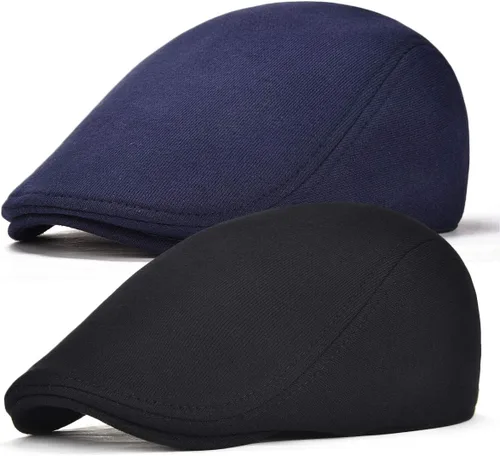 Miniatura 13 de FEINION Gorra Newsboy de Algodón para Hombre de Ajuste Suave Sombrero de Taxista