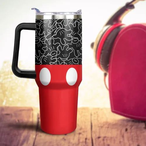 Miniatura 7 de Sunmdecor Vaso de 40 oz con asa y pajitas de silicona, vaso aislado para café con asa, vaso de 40 oz con asa