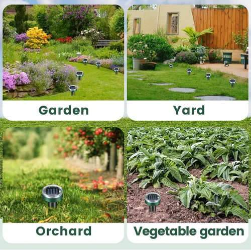 Miniatura 6 de Repelente de topos para césped – Repelente ultrasónico de tope alimentado por energía solar para jardín, patio, pico sónico impermeable