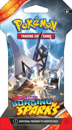 Miniatura 2 de Pokemon TCG Surging Spark – Paquete de refuerzo individual – El arte del paquete puede variar – 10 cartas