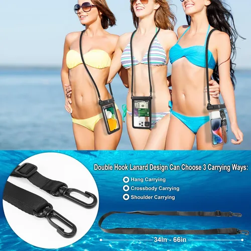 Miniatura 4 de Njjex [Hasta 10 pulgadas] Bolsa grande impermeable para teléfono - Paquete de 2 fundas impermeables para teléfono Samsung Galaxy S25 Ultra S24 S23
