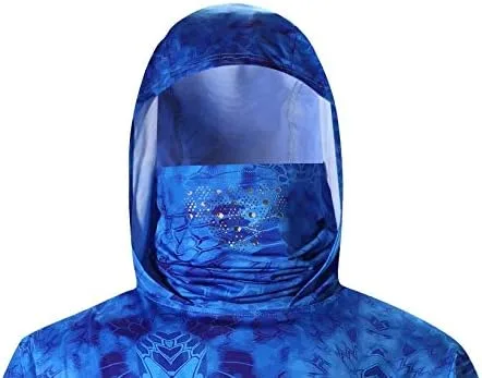 Miniatura 3 de Sudadera con capucha para pesca con máscara para la cara y protección solar UPF50, de secado rápido, manga larga, camisa de protección solar