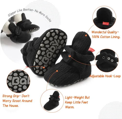 Miniatura 132 de Sawimlgy - Botines de algodón antideslizantes para recién nacido, con agarre, para cuna o para el invierno