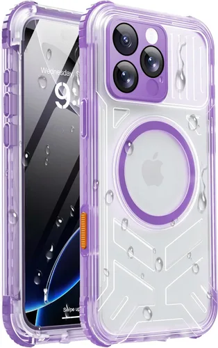 Miniatura 38 de Funda impermeable para iPhone 15 con Magsafe, protector de pantalla, cordón, IP68 militar de cuerpo completo a prueba de golpes, para deportes