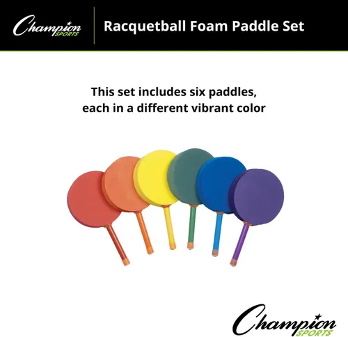 Miniatura 5 de Champion Sports Plastic & Foam Racket Sets – Durable, Lightweight Paddles for Youth Play & PE, Paddleball, Racquetball