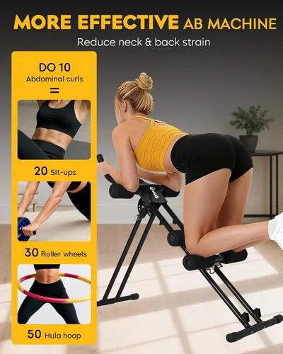 Miniatura 3 de Máquina de entrenamiento abdominal abdominal: ajustable abdominal, plegable, equipo de entrenamiento de fuerza de núcleo, entrenamiento de estómago