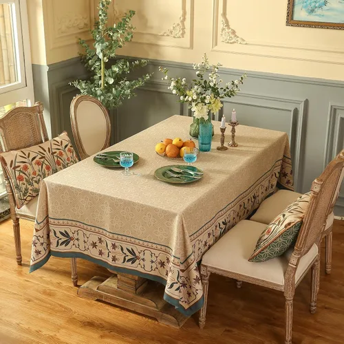 Miniatura 8 de patdrea - Mantel suave y duradero de lino francés, mantel floral de diseñador para cocina y comedor, para mesas rectangulares, para fiestas y Fram