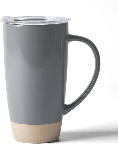 Miniatura 13 de famiware Jupiter - Taza de café grande de 20 onzas con tapa, taza de cerámica con asa para café con leche, té, cacao, leche, hogar y oficina, apta