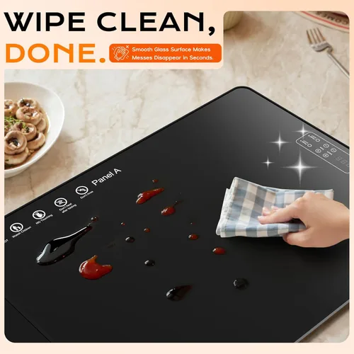 Miniatura 6 de Tapete de calentamiento eléctrico para alimentos de 32 x 12 pulgadas, parte superior de vidrio templado, bandeja calentadora de alimentos