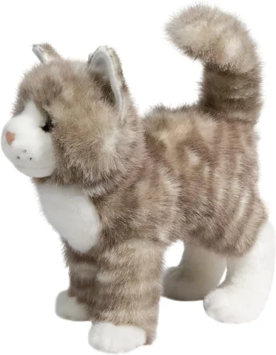 Miniatura 4 de Douglas Zipper - Gato atigrado gris de felpa con cremallera, animal de peluche
