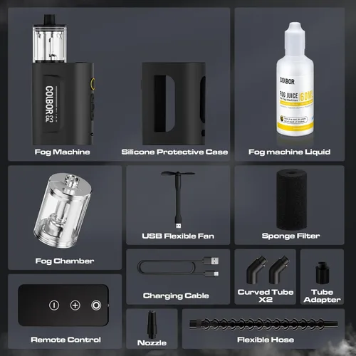 Miniatura 8 de Máquina de niebla portátil COLBOR CF3, mini máquina de humo manual para fotografía con control remoto, pequeño difusor de neblina con protección