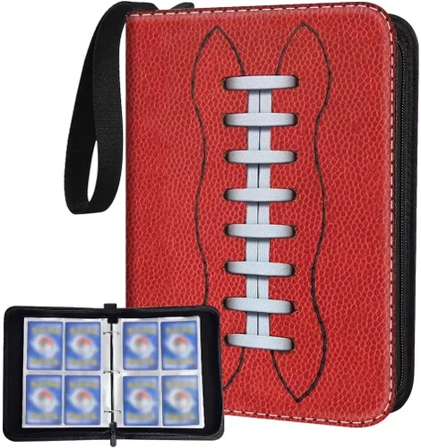 Miniatura 12 de Carpeta de Tarjetas de Fútbol con 900 Bolsillos con 50 Fundas Removibles, Carpeta Portátil para Tarjetas Deportivas de Intercambio, Álbum