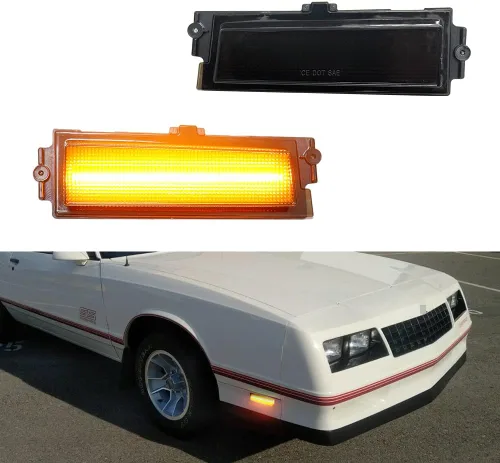 Compatible con 1981 1982 1983 1984 1985 1986 1987 1988 Chevy Monte Carlo SS luces de señal de marcador de parachoques lateral ámbar Led lente Lente