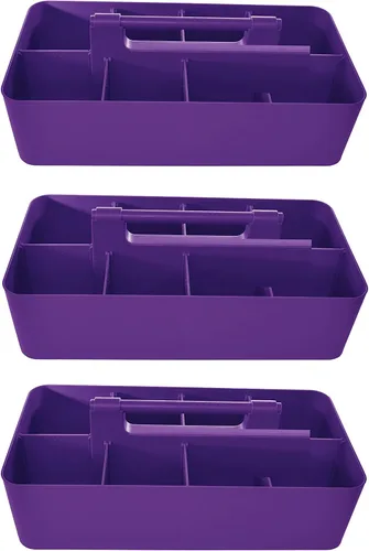 Miniatura 12 de Cesta grande portátil, divisores DIY, 8 compartimentos, organizador para suministros escolares, de oficina, para el hogar y negocios, cesta portátil
