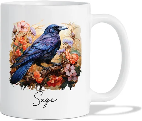 Miniatura 21 de Taza de café de oso – Regalo personalizado para amantes, taza de té de animales salvajes con flores, regalo de cerámica personalizado para amantes