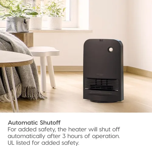 Miniatura 9 de IRIS USA WOOZOO - Calentador portátil oscilante de 1500 vatios con sensor de movimiento, ventilador de cerámica espacial para escritorio