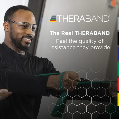 Miniatura 6 de TheraBand, bandas de resistencia profesionales, sin látex, para ejercitación del cuerpo superior e inferior, fisioterapia, pilates para la parte